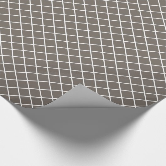 Classy Taupe Gray Brown White Check Pattern Cadeaupapier (Hoek)