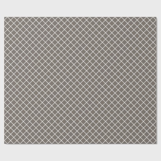 Classy Taupe Gray Brown White Check Pattern Cadeaupapier (Vlak)