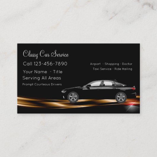 Classy Taxi-auto Visitekaartje (Voorkant)