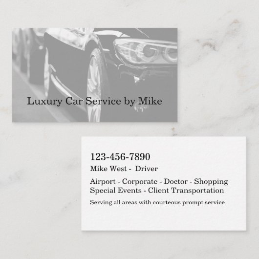 Classy Taxi Service Luxe Visitekaartjes (Voorkant / Achterkant)
