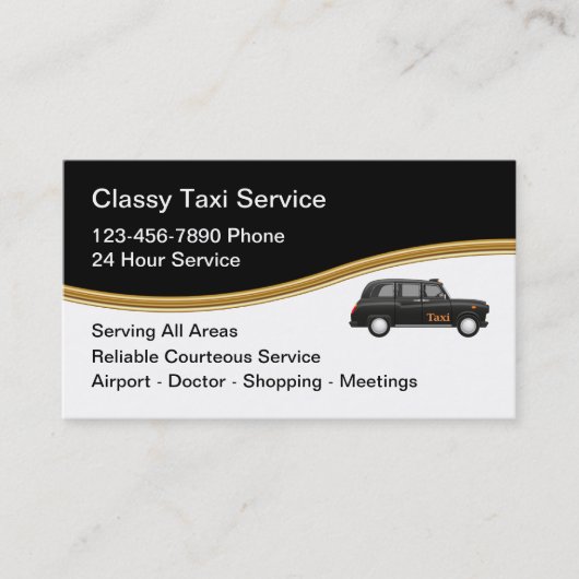 Classy Taxi Service Modern Visitekaartje (Voorkant)