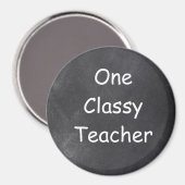 Classy Teacher Chalkboard Design Gift Idee Magneet (Voorkant / Achterkant)