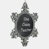 Classy Teacher Chalkboard Design Gift Idee Tin Sneeuwvlok Ornament (Links)