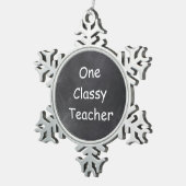 Classy Teacher Chalkboard Design Gift Idee Tin Sneeuwvlok Ornament (Rechts)