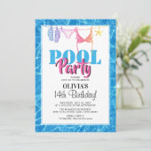 Classy Teen Pool Party | Aanbesteding op zondag Kaart (Staand voorkant)