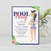 Classy Teen Pool Party | Geboortedag Kaart (Staand voorkant)
