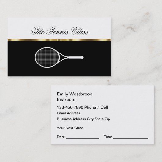 Classy Tennis Lessons Appointons Visitekaartjes (Voorkant / Achterkant)