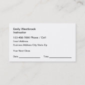 Classy Tennis Lessons Appointons Visitekaartjes (Achterkant)