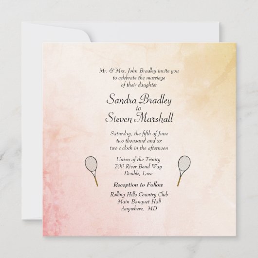 Classy Tennis Wedding Theme Uitnodigingen