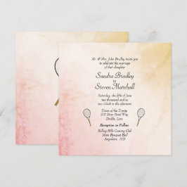 Classy Tennis Wedding Theme Uitnodigingen
