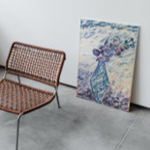 Classy Textured Floral Vase Illustration Canvas Afdruk