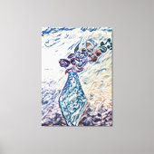 Classy Textured Floral Vase Illustration Canvas Afdruk (Voorkant)
