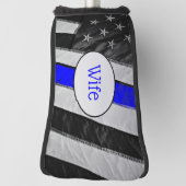 Classy Thin Blue Line American Flag Cop's vrouw Golfheadcover (Draai 90)