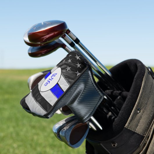 Classy Thin Blue Line American Flag Cop's vrouw Golfheadcover (Insitu)