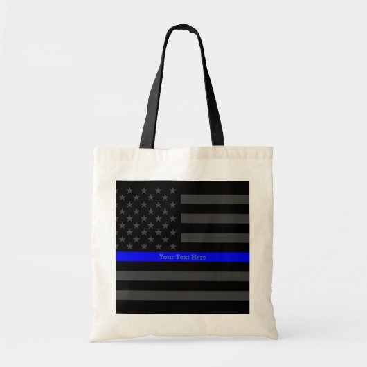 Classy Thin Blue Line - Gepersonaliseerde zwarte A Tote Bag (Voorkant)