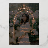 Classy Tiara Celestial Moon Star Foto Quinceañera Folie Uitnodiging (Voorkant)