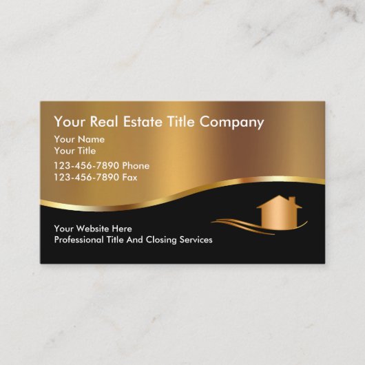 Classy Title Company Gold House Visitekaartjes (Voorkant)