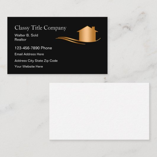 Classy Title Company Modern Visitekaartje (Voorkant / Achterkant)