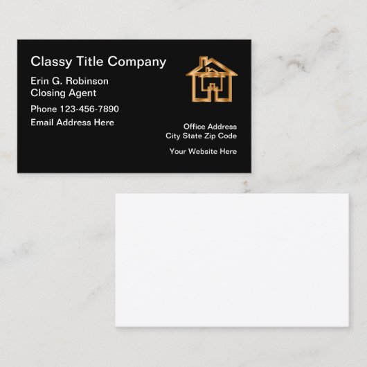 Classy Title Company Visitekaartje (Voorkant / Achterkant)