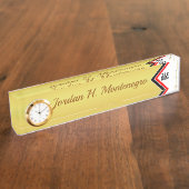 Classy TOP DOG (Jouw naam) Gold Background Naambordje (Zijkant)