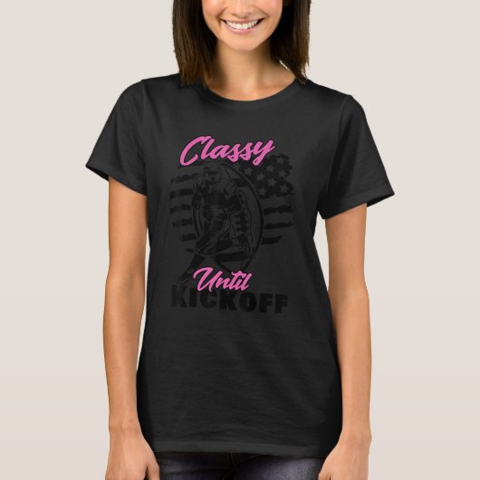 Classy Tot Kickoff American Football Girl Game V T-shirt (Voorkant)