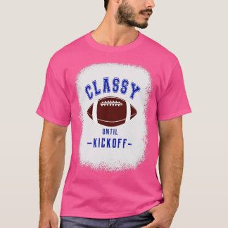 Classy tot kickoff Fan Blauwe Kleurletters T-shirt