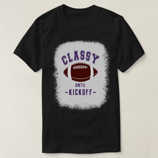 Classy tot kickoff Paarse letters sport spel D T-shirt (Design voorkant)
