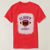 Classy tot kickoff Paarse letters sport spel D T-shirt (Design voorkant)