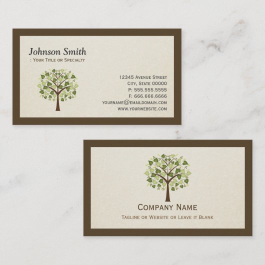 Classy Tree of Hearts - Eenvoudig, stijlvol Visitekaartje (Voorkant / Achterkant)