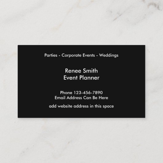 Classy Trendy Event Planner Visitekaartjes (Achterkant)
