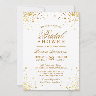 Classy Trendy Gold Confetti Stip Vrijgezellenfeest Kaart