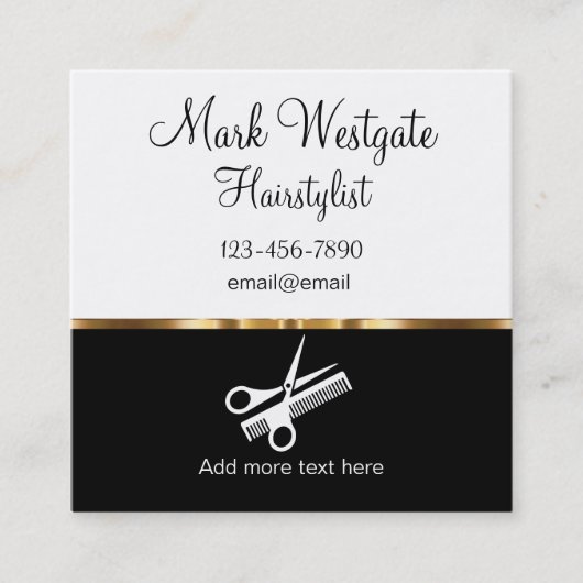 Classy Trendy Haarstylist Visitekaartjes (Voorkant)