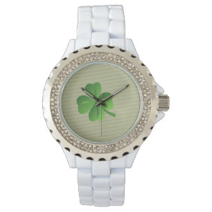 Classy Trendy Irish Lucky Shamrock Horloge