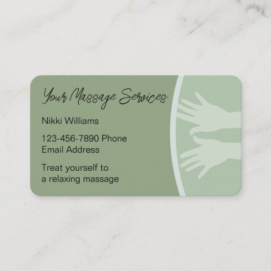 Classy Trendy Massage Therapist Visitekaartjes (Voorkant)