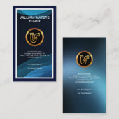 Classy Trendy White Borders Blue Waves Plumber Visitekaartje (Voorkant / Achterkant)