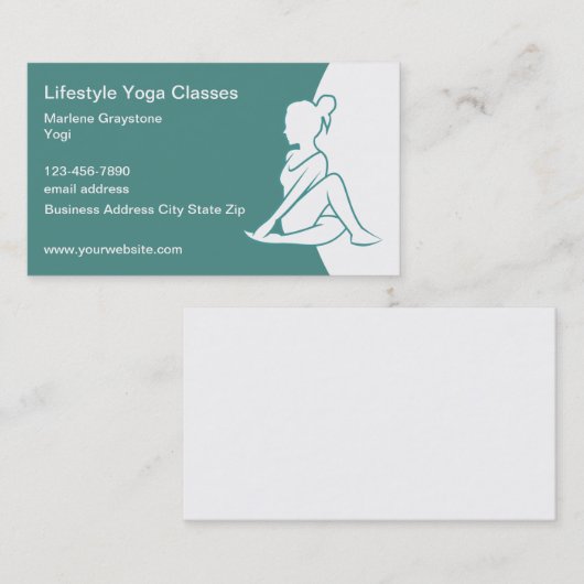 Classy Trendy Yoga Class Instructor Visitekaartje (Voorkant / Achterkant)