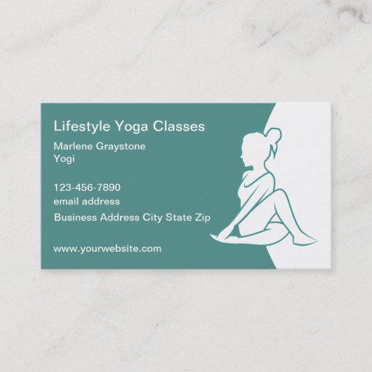 Classy Trendy Yoga Class Instructor Visitekaartje (Voorkant)