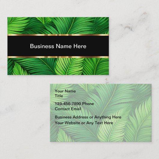 Classy Tropical Floral Palm Leaves Visitekaartjes (Voorkant / Achterkant)
