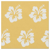 Classy Tropical Hibiscus flower Pattern Yellow Stof (Close Up)