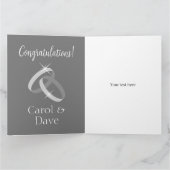 Classy trouwringen zwart-wit wenskaart kaart (Binnen)