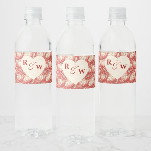 Classy Tulip Charm Backyard Wedding Waterfles Etiket (Flessen)