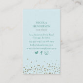 Classy Turquoise Balloon Glitter Event Planner Visitekaartje (Achterkant)