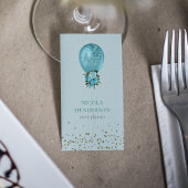 Classy Turquoise Balloon Glitter Event Planner Visitekaartje