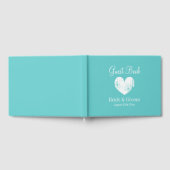 Classy turquoise blauw bruiloft gastenboek in doos (Volledig)