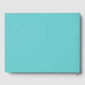 Classy turquoise blauw bruiloft gastenboek in doos (Achterkant)