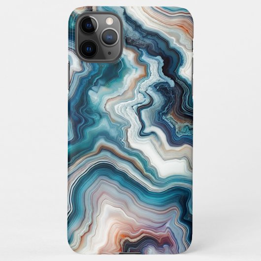 Classy Turquoise Blauw Paarse Quartz Agaat Patroon iPhone Hoesje (Achterkant)