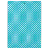 Classy Turquoise Blue Quatrefoil Monogram en naam Klembord (Achterkant)