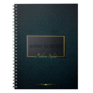 Classy turquoise Elegant geometric Professional Notitieboek