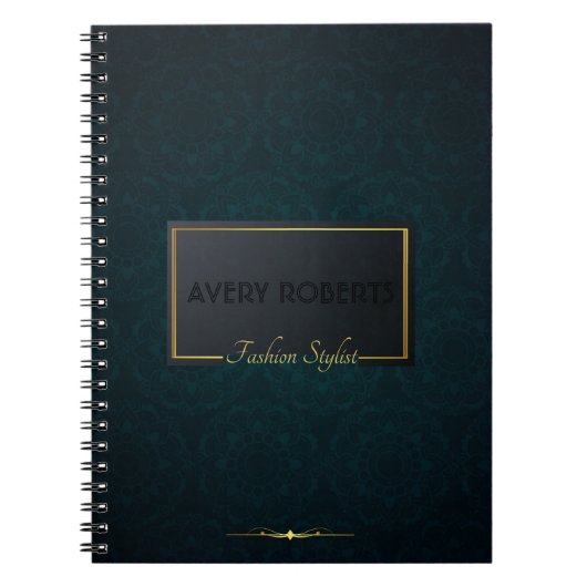 Classy turquoise Elegant geometric Professional Notitieboek (Voorkant)