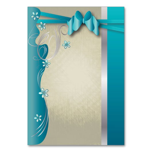 Classy Turquoise en Silver Kaart (Achterkant)